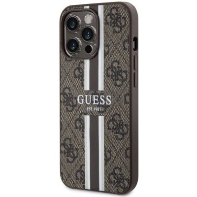 2. Guess GUHMP13XP4RPSW iPhone 13 Pro Max 6,7" braun/braunes Hardcase 4G bedruckte Streifen MagSafe