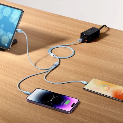 9. 3in1 USB - Micro-USB / Lightning / USB C 3,5A 1,2m Kabel Baseus StarSpeed - schwarz