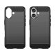 2. Carbon Case Silikonhülle für iPhone 16 - Schwarz