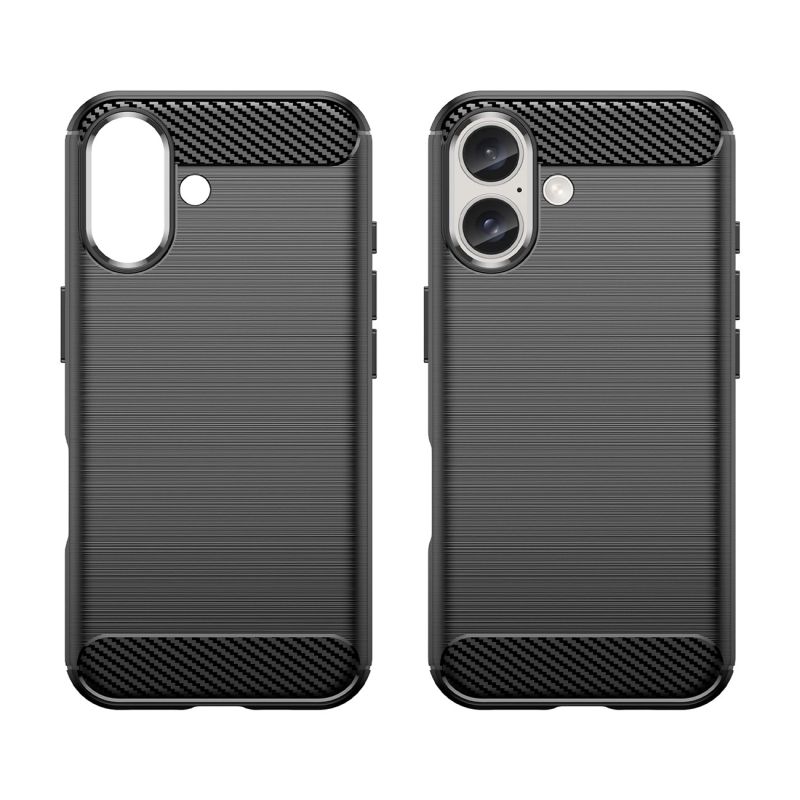 2. Carbon Case Silikonhülle für iPhone 16 - Schwarz