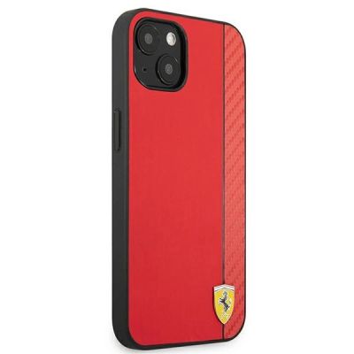 4. Ferrari FESAXHCP13SRE iPhone 13 mini 5.4" rot/rot Hardcase On Track Carbon Stripe