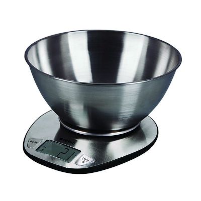 3. ELDOM Elektronische Küchenwaage WK320S RENA Genauigkeit 1 g Gewicht bis 5 kg LED-Anzeige Stahl mit Schüssel