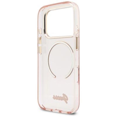 7. Guess IML Script Metal MagSafe Hülle für iPhone 17 Pro – Pink