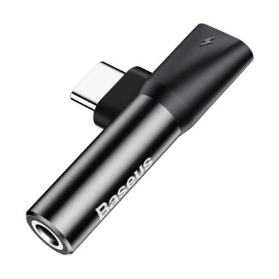 3. Baseus Audio Converter L41 Adapter von USB-C auf USB-C-Anschluss + 3,5-mm-Kopfhöreranschluss schwarz (CATL41-01)