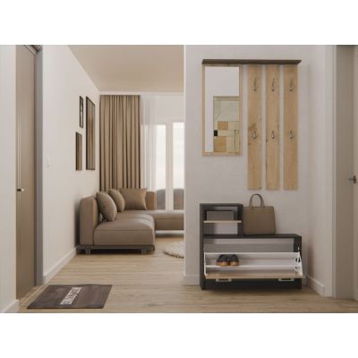 6. KLEIDERSCHUHSCHRANK ANTHRAZIT/HANDWERK