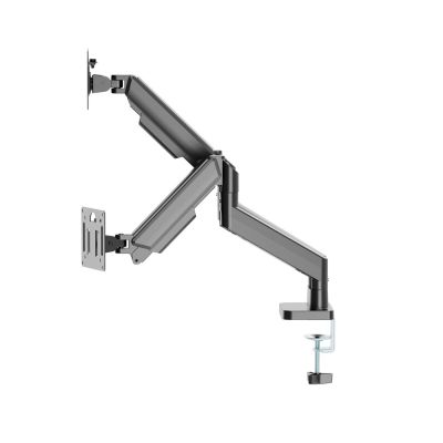 3. GEMBIRD Schreibtischarm/Halterung für zwei Monitore (verstellbar) 17"-32", Tragkraft bis zu 10 kg, Schwarz