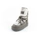 3. D.Franklin Damen Winter Schneestiefel, modisches Fellfutter, grau