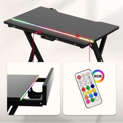 5. Gaming-Schreibtisch Huzaro Hero 2.4 RGB Black