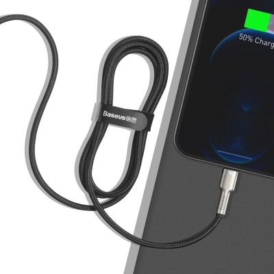 10. Baseus Cafule Series Metal Data USB-C / Lightning 20W PD-Kabel 1 m - Schwarz