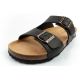 3. Bio Bio Herren-Slipper, profilierte Flip-Flops, Naturleder, schwarz