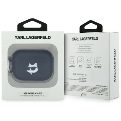 4. Karl Lagerfeld Monogram Choupette Schutzhülle für AirPods Pro 3 – Schwarz
