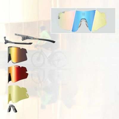 7. Rockbros SP338 ROAD TO SKY Radbrille mit Wechselgläsern – Grau