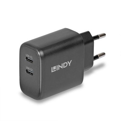 Lindy 73438 Universal-Ladegerät für Mobilgeräte, Schwarz, AC-Schnellladefunktion, intern