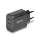 Lindy 73438 Universal-Ladegerät für Mobilgeräte, Schwarz, AC-Schnellladefunktion, intern