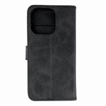 Leather Book Case für iPhone 16 Pro – Schwarz