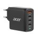 Acer 100W PD GaN-Ladegerät, 3 x USB-C und 1 x USB-A, EU-Stecker, 100W USB-C-Kabel, Schwarz, Einzelhandelsverpackung