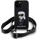 2. Karl Lagerfeld KLHCP15SSCBSKNK iPhone 15 6,1" Hardcase schwarz/schwarz Crossbody Silikon Ikonik