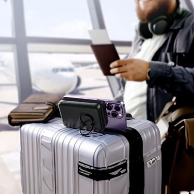 6. Kabellose Powerbank 10000 mAh Joyroom JR-W050 20 W MagSafe mit Ring und Ständer – Schwarz