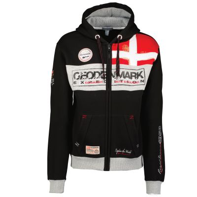 Geographical Norway Flyer Danemark DB MEN 100 Herren Zip-Sweatshirt schwarz (WU8426H/GNO/Black)