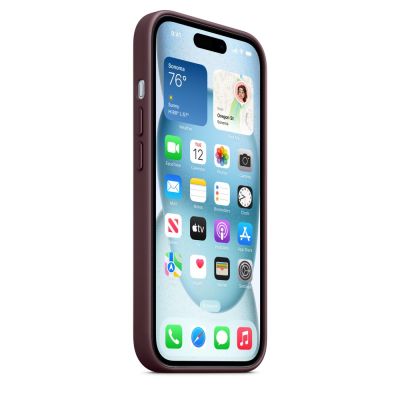 Hülle mit MagSafe für Apple iPhone 15, Feingewebe-Hülle, Mulberry
