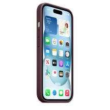Hülle mit MagSafe für Apple iPhone 15, Feingewebe-Hülle, Mulberry