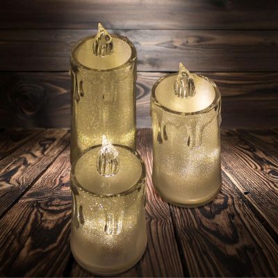 12. Dekorative Kerze, 12,5 cm, transparent, warmweiß, 1 LED