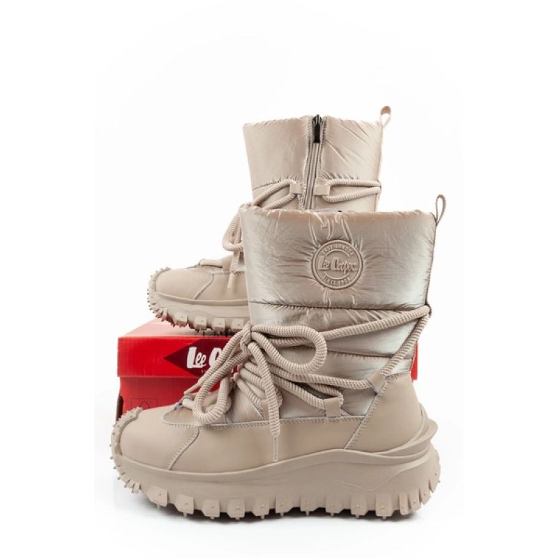 10. Lee Cooper Damen Winter Trekking Sportschuhe, isoliert, beige, Naturleder
