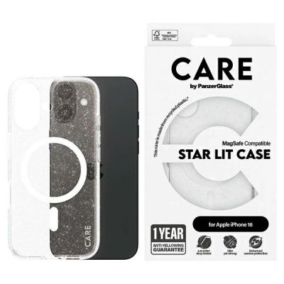 CARE by PanzerGlass Flagship Star Lit Case iPhone 16 6,1" weiß/weiß MagSafe 1341