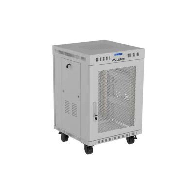 7. LANBERG Standschrank 19" 15U 600x600 LCD Grau
