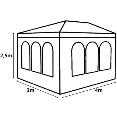 10. Gartenzelt-Pavillon 3x4x2,5m Marineblau Saska Garden