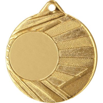 14. Medaille mit Platz für einen Aufkleber, goldfarben, Durchmesser 50 mm