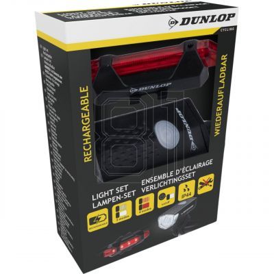 2. Dunlop LED-Fahrradlicht-Set, USB-Aufladung, Hinten+Vorne 473758
