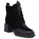 Damen-Lederstiefeletten aus schwarzem Veloursleder Artiker 59C0116