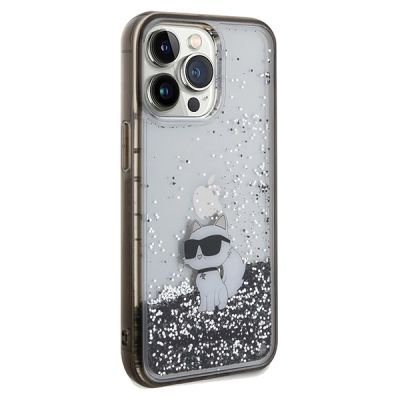 4. Karl Lagerfeld Liquid Glitter Choupette Hülle für iPhone 13 Pro Max – transparent