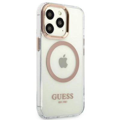 4. Guess GUHMP13XHTRMD iPhone 13 Pro Max 6,7 "Gold / Gold Hartschalenetui Metal Outline Magsafe