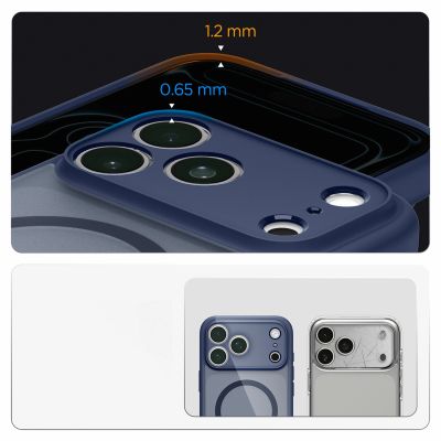 16. Spigen Ultra Hybrid MagSafe Hülle für iPhone 18 Pro / 17 Pro – Dunkelblau