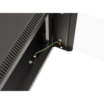 2. Wandmontierter Installationsschrank 19" 6U 540x350 schwarze Glastür LANBERG (Flat Pack)