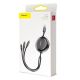 18. Baseus Golden Loop einziehbares 3in1 USB-Kabel - Micro-USB / Lightning / USB-C 3.5A 35cm - 120cm schwarz (CAMLT-JH01)