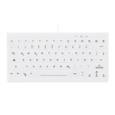 CHERRY AK-C4112 – Kompakte medizinische Tastatur, Hintergrundbeleuchtung, USB, QWERTZ-Tastatur, Deutsch, weiß