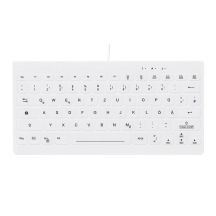CHERRY AK-C4112 – Kompakte medizinische Tastatur, Hintergrundbeleuchtung, USB, QWERTZ-Tastatur, Deutsch, weiß