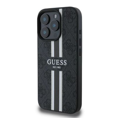 2. Guess 4G Printed Stripes MagSafe-Hülle für iPhone 16 Pro – Schwarz