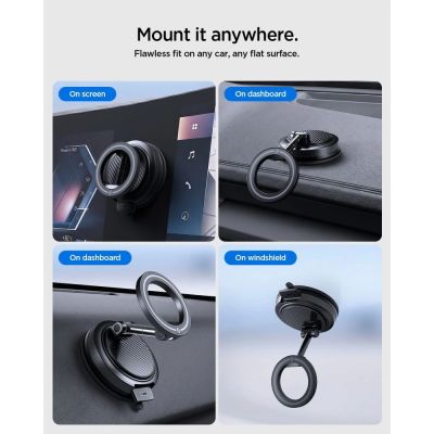 9. Autohalterung Spigen STK100 VacuumLock MagSafe – Schwarz