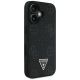 4. Guess Grained Hot Stamp Peony Triangle Logo MagSafe Case für iPhone 16 - Schwarz