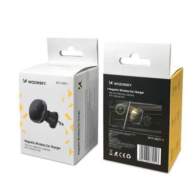 3. Wozinsky WCT5-Q6S2Y Autohalterung mit Qi/MagSafe 15W induktivem Ladegerät für Lüftungsgitter mit Ventilator - Schwarz