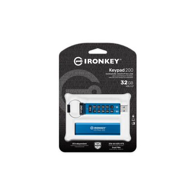 3. Kingston Technology IronKey Keypad 200 USB-Stick 32 GB USB Typ-A 3.2 Gen 1 (3.1 Gen 1) Blau