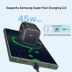 12. UNITEK 2x GAN 45W Ladegerät, 2x USB-C PD 3.0, QC, Schwarz