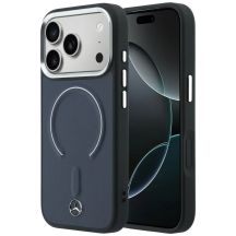 Mercedes Leder 3D MagSafe Hülle für iPhone 17 Pro Max - Marineblau