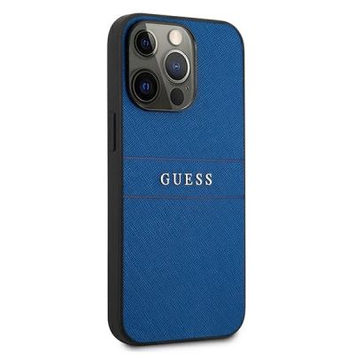 4. Guess Saffiano Strap Case für iPhone 13 Pro Max 6,7" - Blau