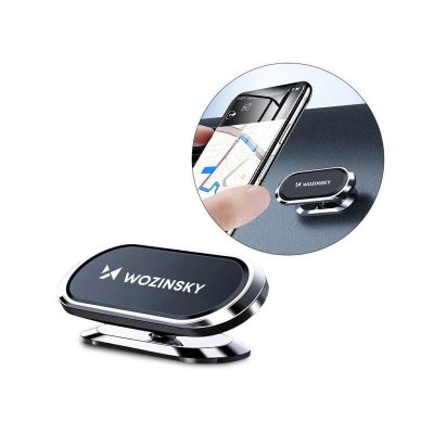 5. Wozinsky Selbstklebende magnetische Autohalterung 360 für Armaturenbrett Silber (WMH-06)
