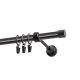 Einzelne Gardinenstange Ø 19 mm, schwarz, 480 cm, LUNA, mit Ringen, KOWALSKI